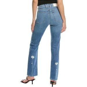 7 For All Mankind Easy Slim Jeans Womens 27 Light‎ Blue Floral High Rise
